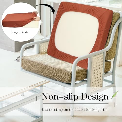 8 Pcs Patio Outdoor Cushion Covers (Terra Cotta / Solid)