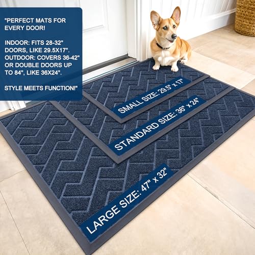 Front Door Mat Outside 35x23 (Blue / 35" x 23")