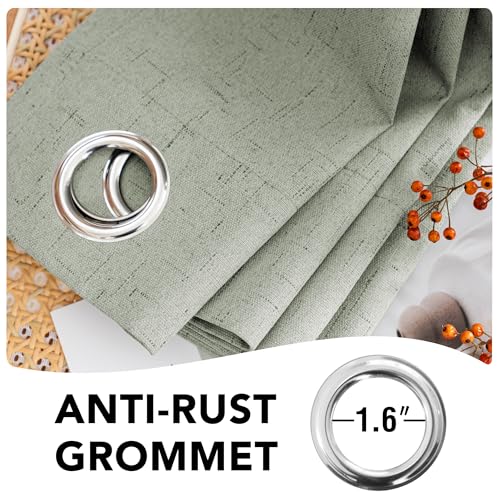 Bedroom Curtains Blackout (Sage / 52"W x 84"L (Pack of 2))