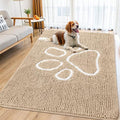 Dog Door Mat for Muddy Paws (70"X32" / Beige and White)