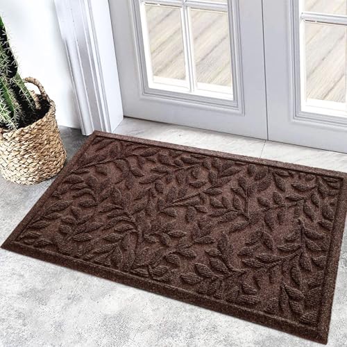 Sturdy Front Entrance Doormats (1'5" x 2'6" (Rectangular) / Leaves Brown)