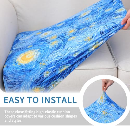 Printed Couch Cushion Covers (Light Blue / Seat Cover Medium)
