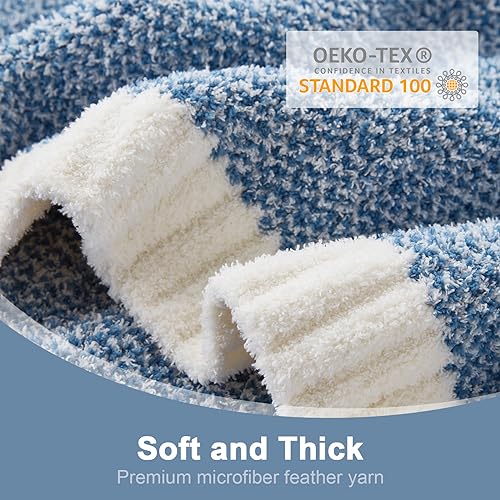 Blue Bedding Blanket Twin Size for Bed and Sofa (Heather Blue / Twin (60"x80"))