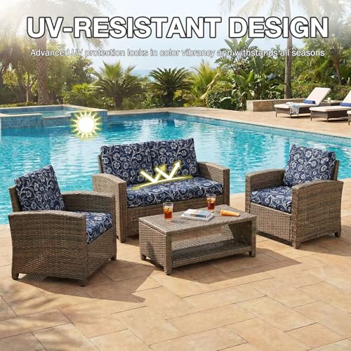 4Pcs Patio Cushion Covers (Baroque / 4PCS)