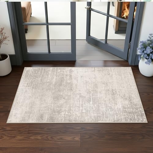 Washable 2x4 Entryway Area Rugs (2x4 / Beige/Cream)
