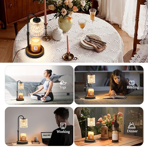 Dimmable Candle Warmer Lamp with Timer (Black Clear)