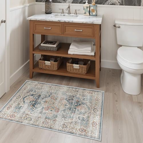 Washable Area Rug 2x3 Small Entryway Rugs Non (Navy / 2' x 3' (Rectangular))