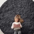 Black Round Rugs for Bedroom (8 Ft Round / Black)