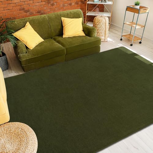 Olive Green Area Rugs for Bedroom Living Room (4' x 6' (Rectangular) / Olive Green)
