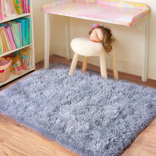 Small Rugs for Bedroom (3' x 2' (Rectangular) / Grey)
