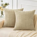 Soft Chenille Throw Pillow Covers Beige 20x20 Inch Pack of 2 (20" x 20" (Pack of 2) / Beige)