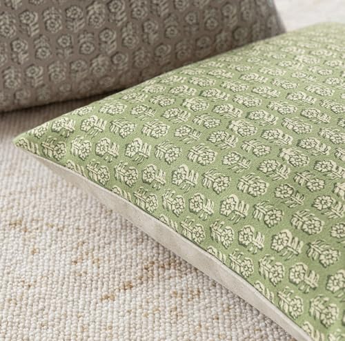 Decorative Floral Print Throw Pillow Covers 18×18 Lime Green (18" x 18" (Pack of 2) / Lime Green)