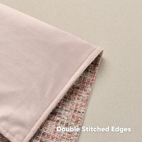 Pack of 2 Tweed Chenille Throw Pillow Covers 12x20 Inch (Blush / 20" x 12" (Pack of 2))