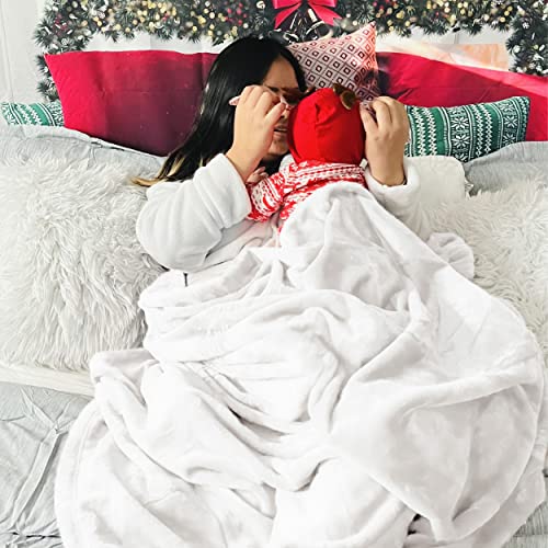 GentleSoft Fleece Throw XL Blanket White (04 - White / Throw XL (50" X 70"))