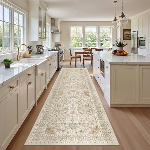 Hallway Runner Rug 2'6''x10' Kitchen Runners Vintage (Beige/Blue / 2'6" x 10' (Runner))