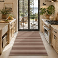 Striped Easy Jute 4x6 Outdoor Rug Washable Non Slip Khaki Rugs for Entryway Indoor Outdoor Farmhouse Neutral Front Door Mat for Backyard Patio Proch Living Room (4'*6'(Rectangular) / Brown/Striped)