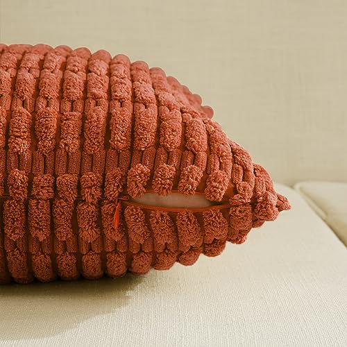 4 Packs Decorative Throw Pillow Covers for Living Room Couch Bed (18" x 18" (Pack of 4) / Burnt Orange)