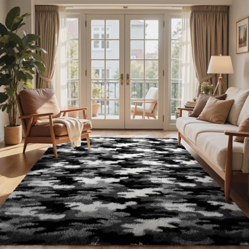 4x6 Ft Shag Rugs for Bedroom Living Room (Fa Grey 4sm15 / 4' X 6' (Rectangular))