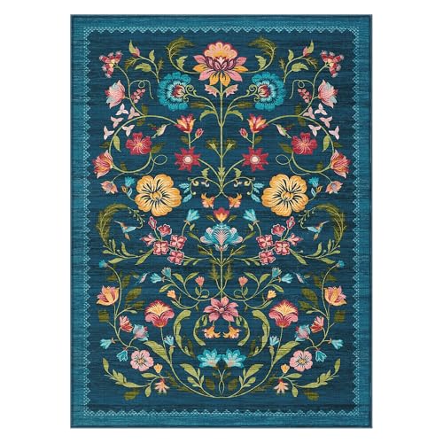 Washable Rug 4x6 Area Rugs for Living Room (C Blue / 4' x 6' (Rectangular))