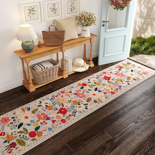 Runner Rug 2'7"x12' Washable (Beige / 2'7" x 12' (Rectangular))