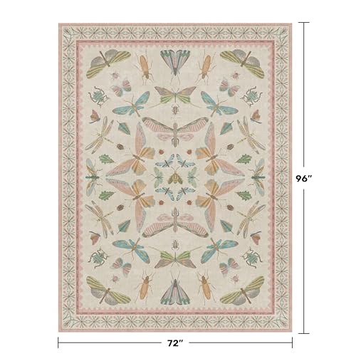 Pastel Pink Girls Rugs for Bedroom 6x8 (6' x 8' (Rectangular) / Beige Pink)