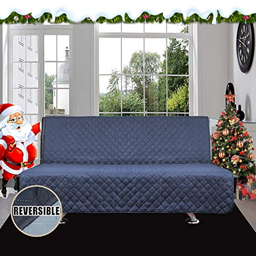 Reversible Couch Cover (Dark Blue/Light Blue / Large Futon)