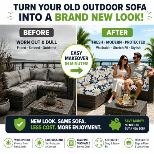 8 Pcs Outdoor Cushion Covers (Chrysanthemum / 8PCS)