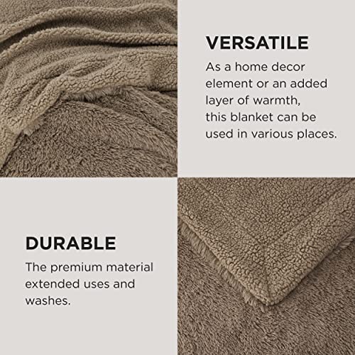 Faux Fur Fluffy Fleece Sherpa Blanket Couch Throw Brown 50"x60" (11- Brown / Throw (50" X 60"))