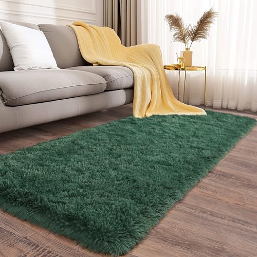 Soft Runner Rugs for Bedroom Hallways (2' x 6' (2 pcs) / Green)