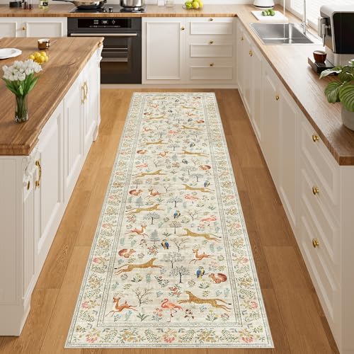 2x8 Washable Runner Rug (Beige (Animal) / 2' x 8' (Rectangular))