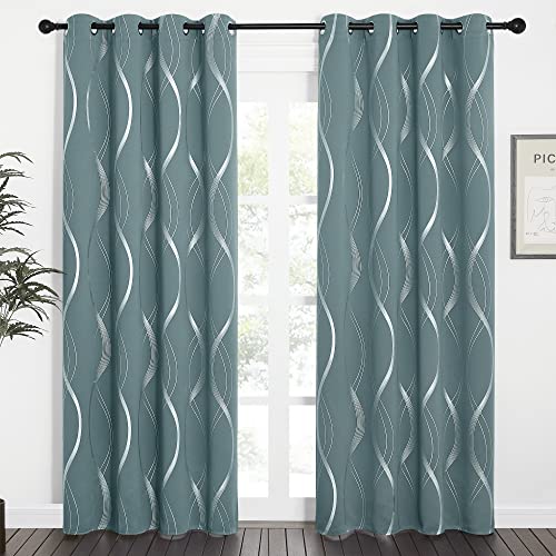 Blackout Curtains Panels for Living Room (1 - Greyish Blue / 52"W x 84"L (Pack of 2))