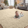 5x7 Fluffy Shag Area Rugs for Living Room Bedroom (Beige / 5' x 7' (Rectangular))