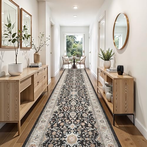 3x12 Washable Hallway Runner Rug (Black / 3' x 12' (Rectangular))