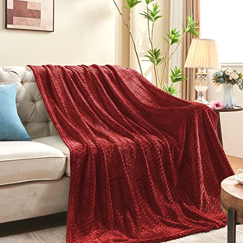 Red Fleece Twin Blanket (Burgundy / Twin/Twin XL-60x90 IN)