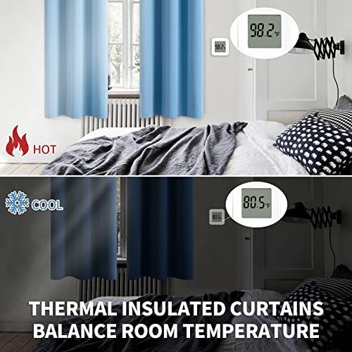 Sky Blue Room Darkening Curtains 95 Inch for Living Room (Sky Blue / 52"W x 95"L (Pack of 2))