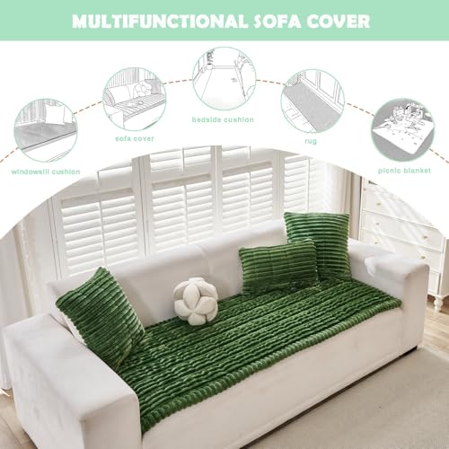 Couch Cover for Dogs Washable Non (Green / 27.6X82.7)