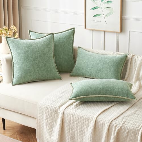 Decorative Couch Throw Pillow Covers 20x20 Inch Greyish Green 2 Pack (Greyish Green / 20" x 20" (Pack of 2))