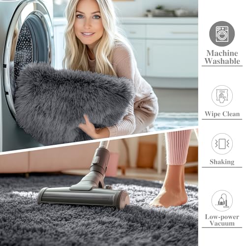 Grey Round Rugs for Bedroom (9 Ft Round / Grey)