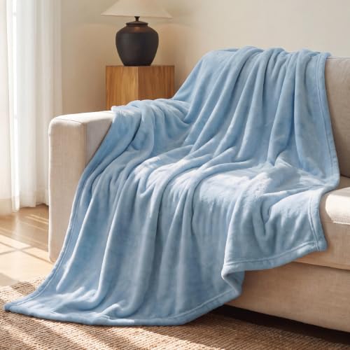Fleece Throw Blanket for Couch Light Blue (Light Blue / Throw XL (50" X 70"))
