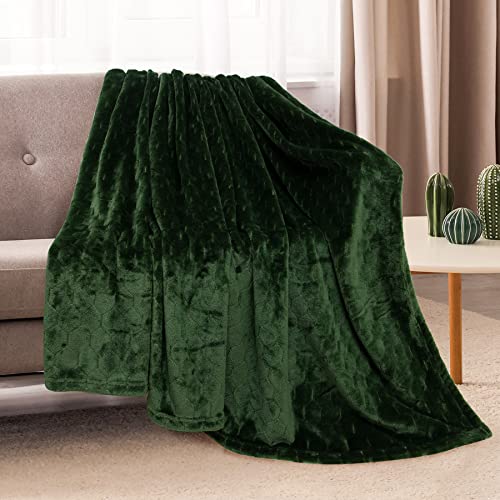 Fleece Blanket Super Soft Cozy Throw Blanket 50" x 60" (Olive Green / Throw-50" x 60")