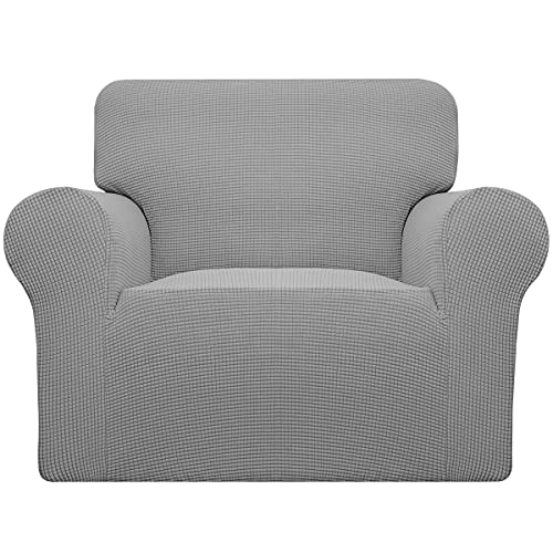 Stretch Chair Slipcover with Arm Washable Light Gray (Small Chair / Light Gray)