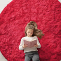 Red Round Rugs for Bedroom (6 Ft Round / Red)