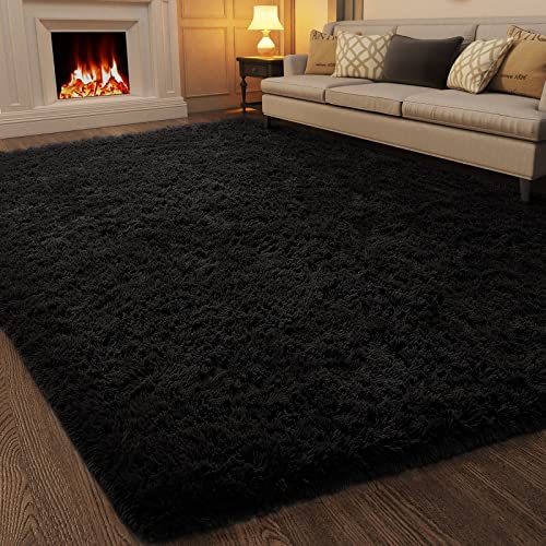 7x10 Black Area Rugs for Living Room (3- Black / 7' x 10' (Rectangular))