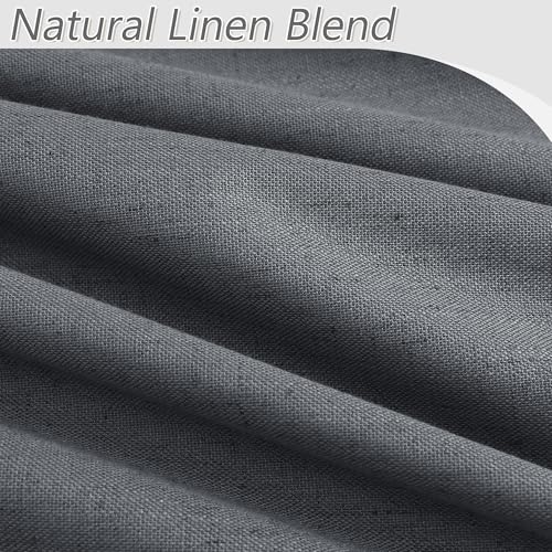 100% Blackout Curtains 84 Inch Length 2 Panels Set for Living Room Bedroom Back Tab Thermal Insulated Black Out Linen Drapes Room Darkening Blazer Grey (Blazer Grey / 52"W x 84"L (Pack of 2))