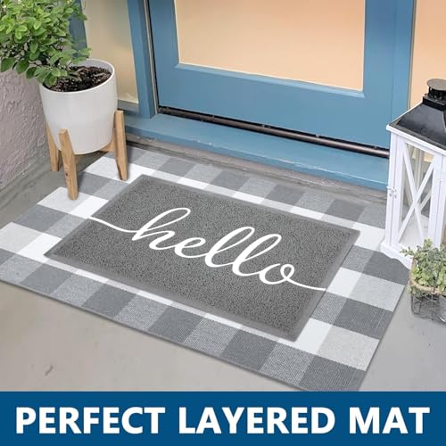 Funny Hello Mats Outdoor (1'8" x 2'8" / Grey Hello)