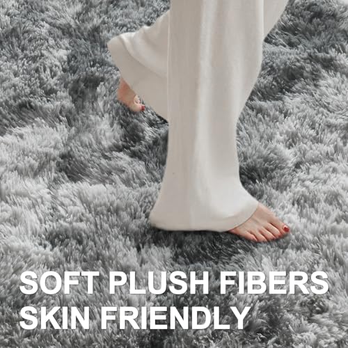 5x7 Ft Large Shag Rugs for Bedroom Living Room (Fc Grey 5sm04 / 5' X 7' (Rectangular))