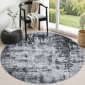 Round Area Rug Living Room (Dark Black / 5' (Round))