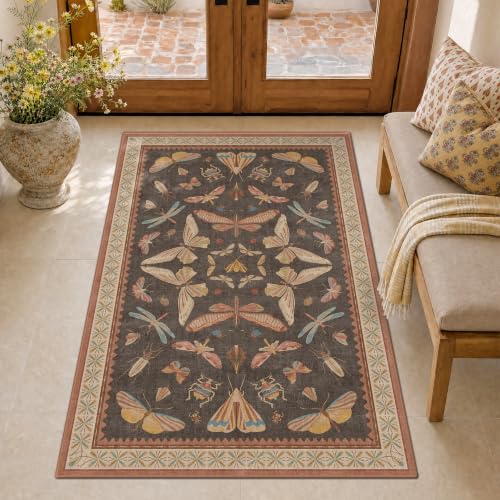 Boho Brown 3x5 Entryway Rugs Indoor (3' x 5' (Rectangular) / Tribal Brown)