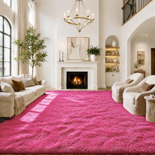 Area Rugs 9x12 Living Room (Hot Pink / 9' x 12' (Rectangular))