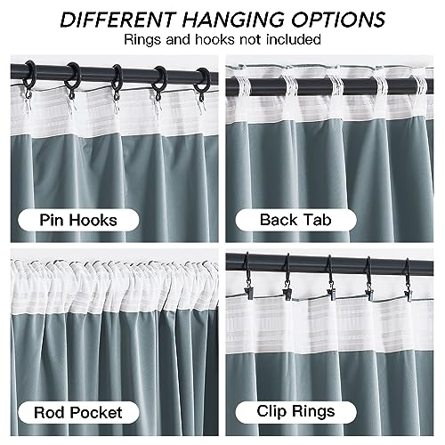 Stone Blue Velvet Curtains 72 inches Length with Hook Belt (Stone Blue / 42"W x 72"L (Pack of 2))